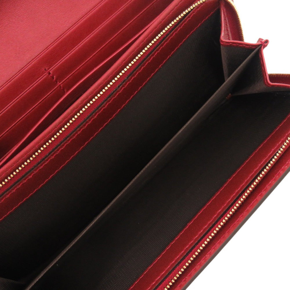 GUCCI Long Wallet Purse 245728 Patent leather Red Lovely heart Women Used Authentic