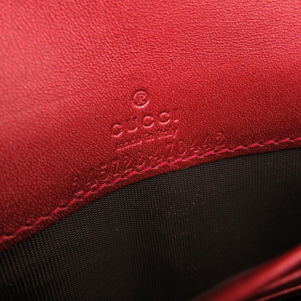 GUCCI Long Wallet Purse 245728 Patent leather Red Lovely heart Women Used Authentic
