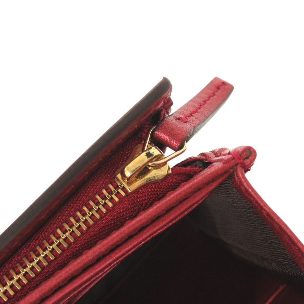 GUCCI Long Wallet Purse 245728 Patent leather Red Lovely heart Women Used Authentic