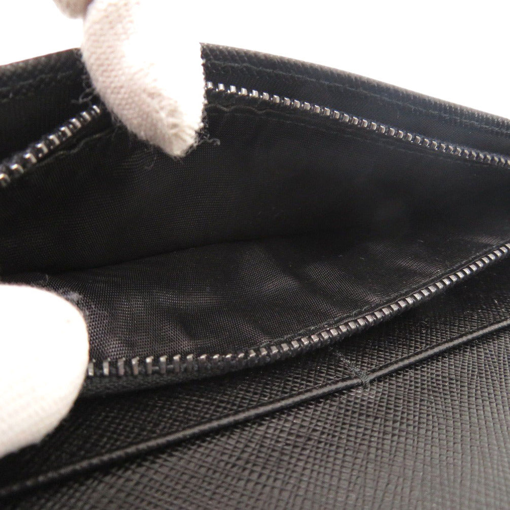 PRADA Long Wallet Purse 2MV836 leather black Bifold Walletlong wallet Safiano mens Used Authentic