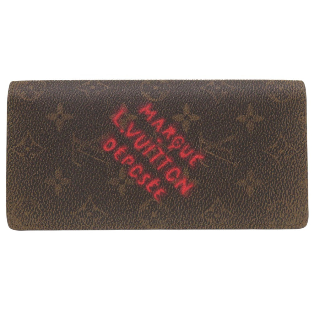 LOUIS VUITTON Long Wallet Purse M11706 Coated canvas Brown Long Wallet Bi-fold Wallet Monogram Dust Portefeuille Brother mens Used Authentic