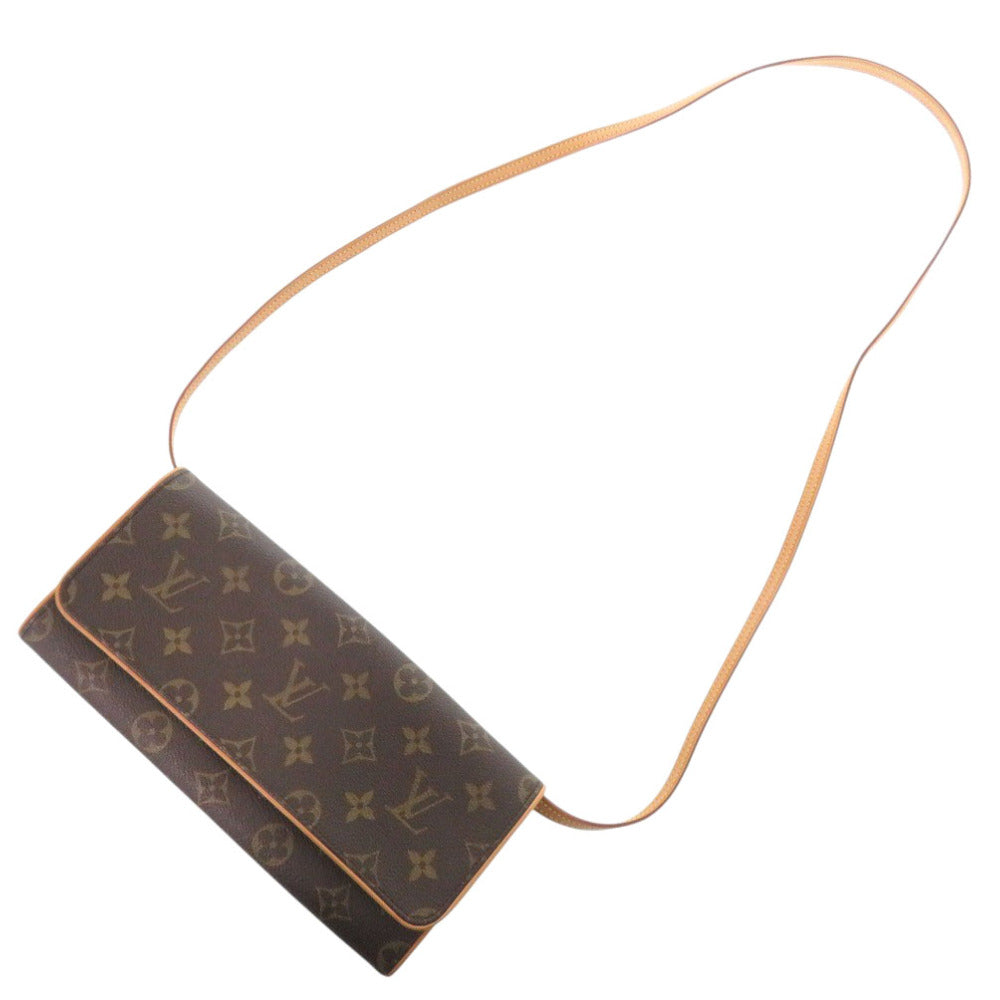 LOUIS VUITTON Shoulder Bag M51852 Monogram canvas Brown Monogram Pochette Twin GM Women Used Authentic