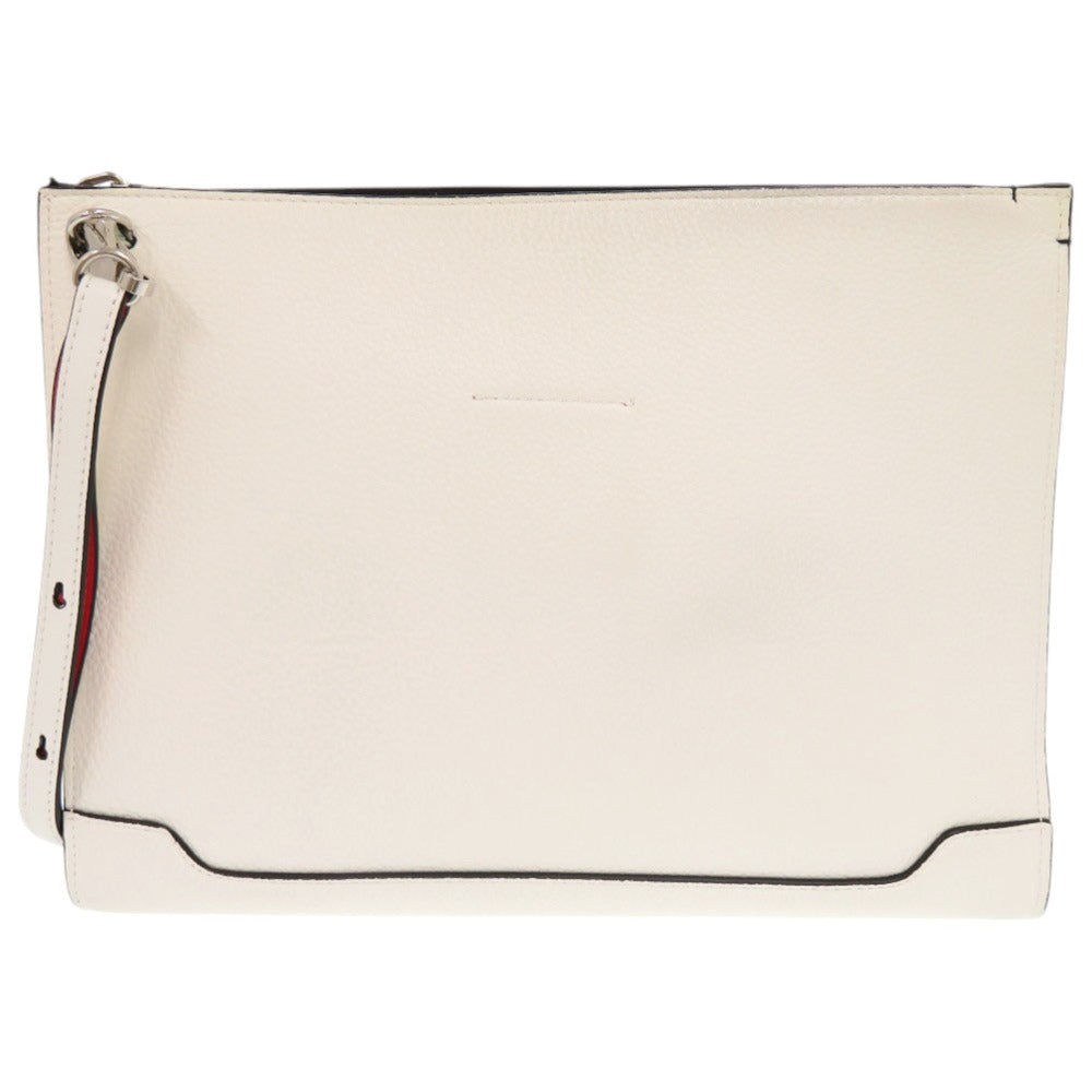 Christian Louboutin Shoulder Bag leather white 2WAY clutch bag Sky Pouch Spike Studs Women Used Authentic