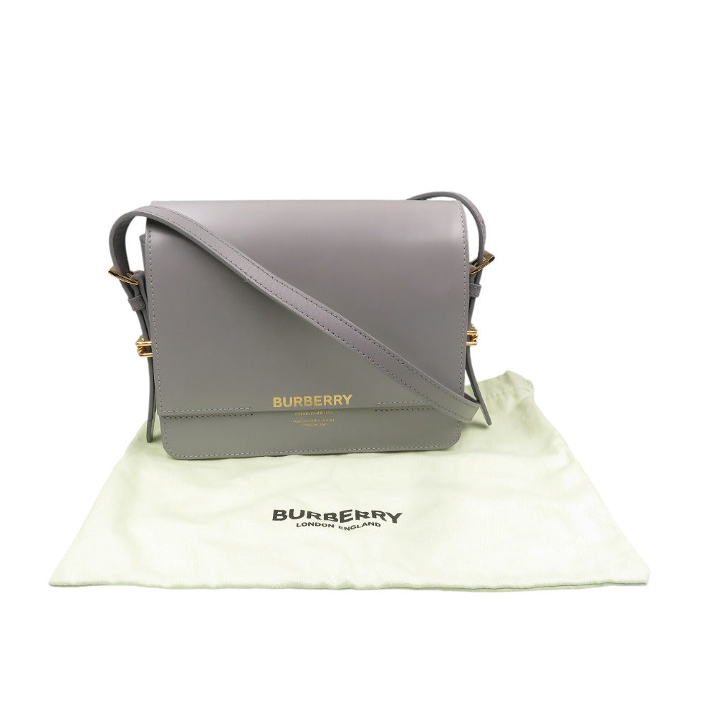 BURBERRY Shoulder Bag leather gray Women Used Authentic