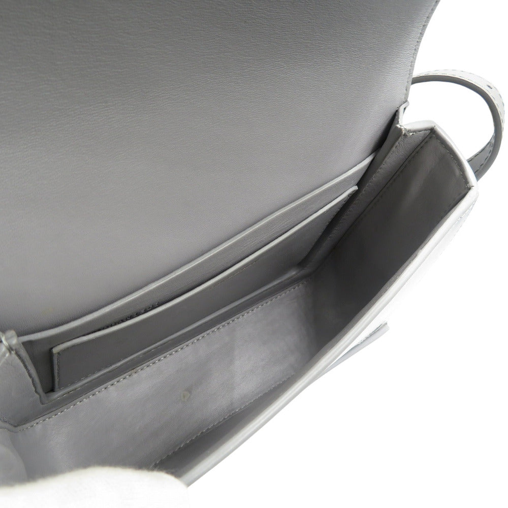 BURBERRY Shoulder Bag leather gray Women Used Authentic
