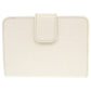 PRADA Bifold Wallet leather white saffiano triangle Women Used Authentic