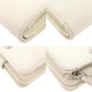 PRADA Bifold Wallet leather white saffiano triangle Women Used Authentic