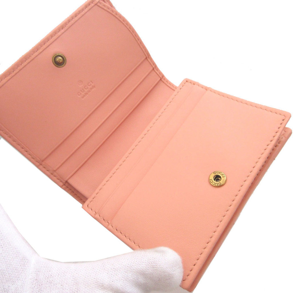 GUCCI Bifold Wallet 466492 leather pink GG Marmont