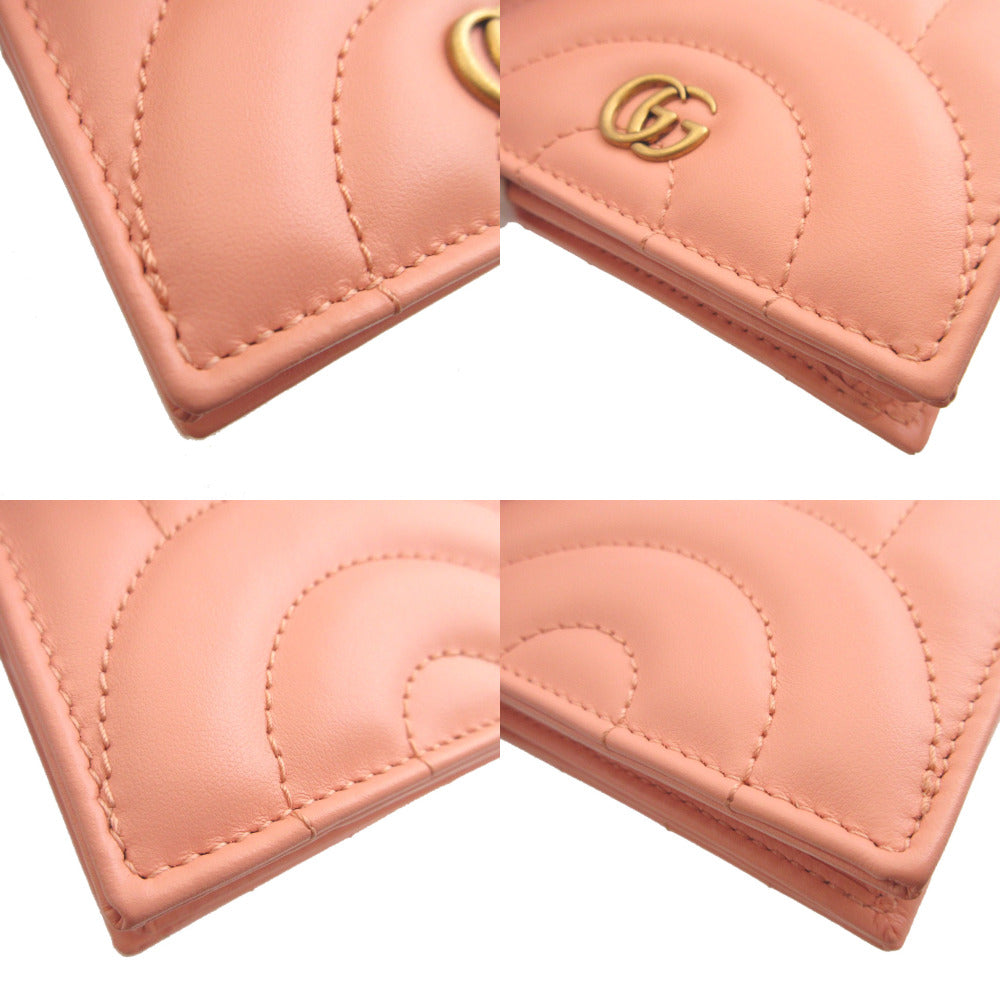 GUCCI Bifold Wallet 466492 leather pink GG Marmont