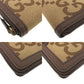 GUCCI Long Wallet Purse 658634 Canvas, Leather Brown Zip Around Jumbo GG Bamboo Women Used Authentic