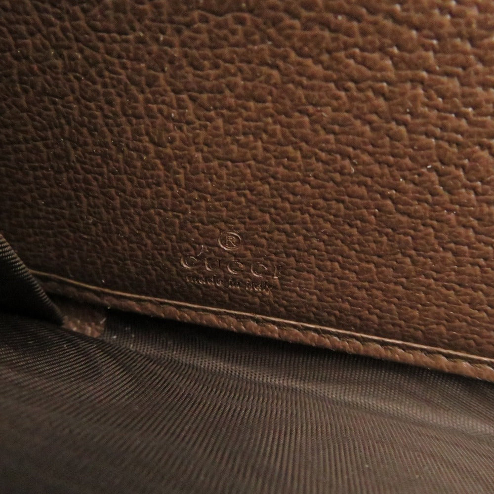 GUCCI Long Wallet Purse 658634 Canvas, Leather Brown Zip Around Jumbo GG Bamboo Women Used Authentic