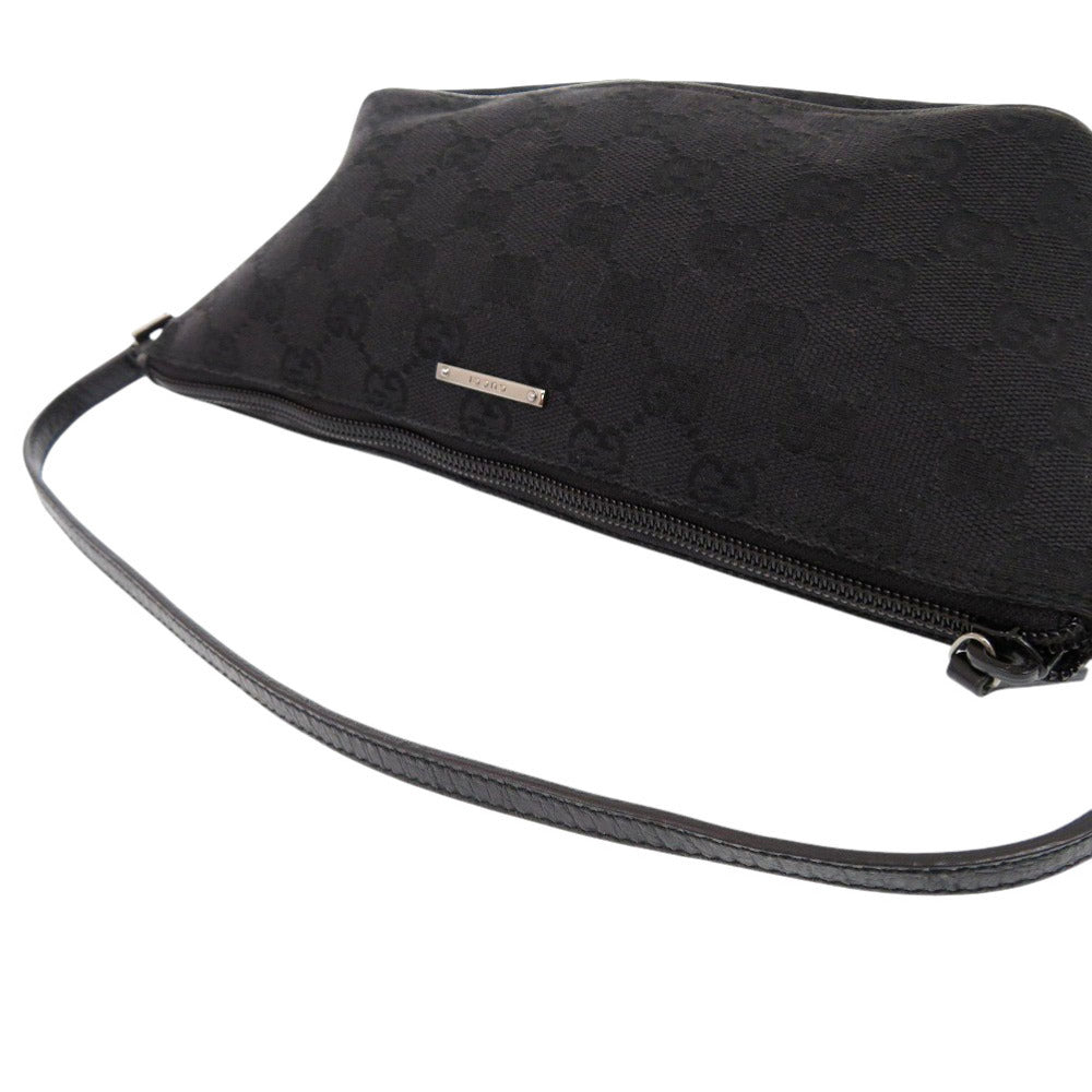 GUCCI Handbag 07198 GG canvas black Accessory pouch Women Used Authentic
