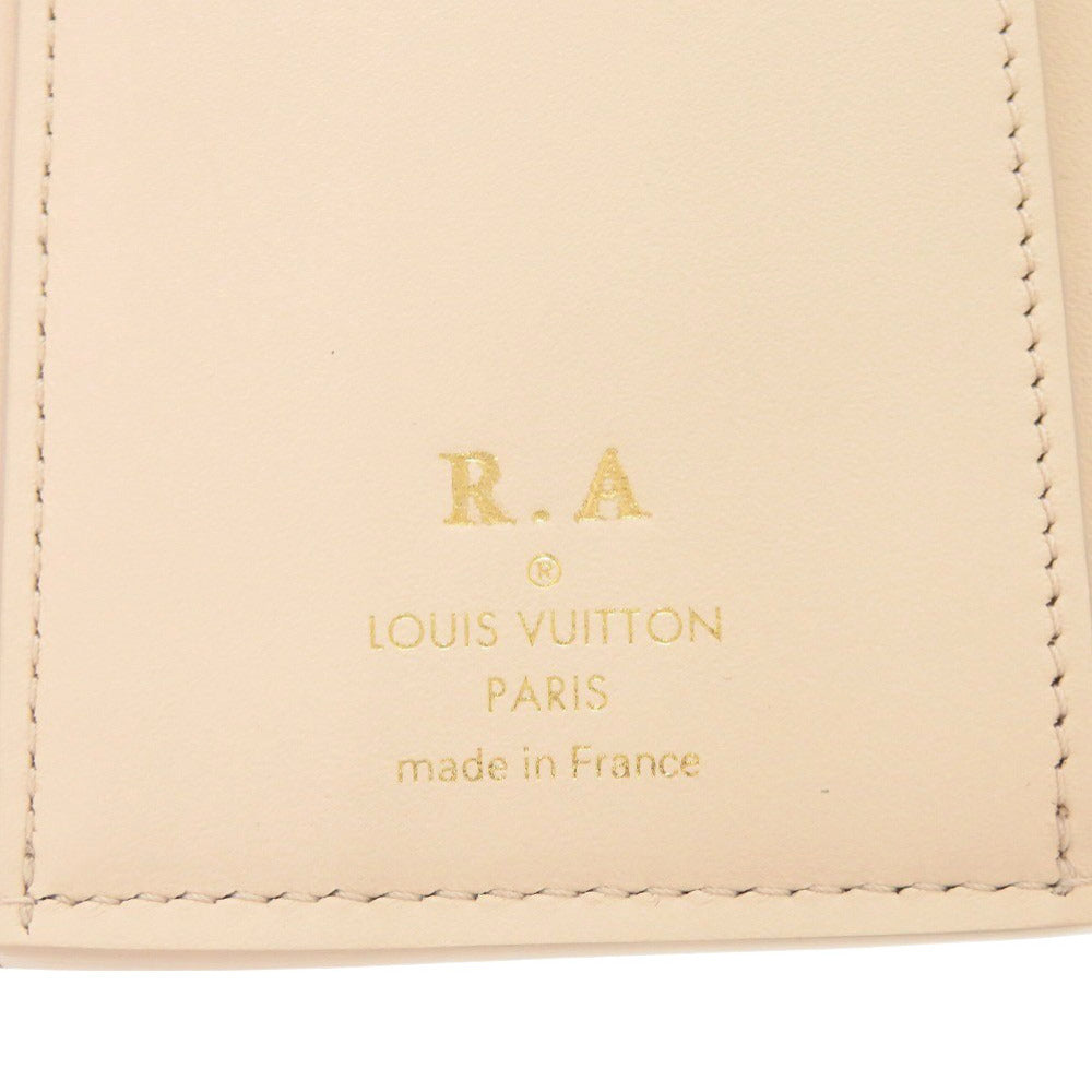 LOUIS VUITTON Tri-fold wallet M11363 Taurillon Clemence Leather Beige pink Portefeuille Capcine Compact Women Used Authentic