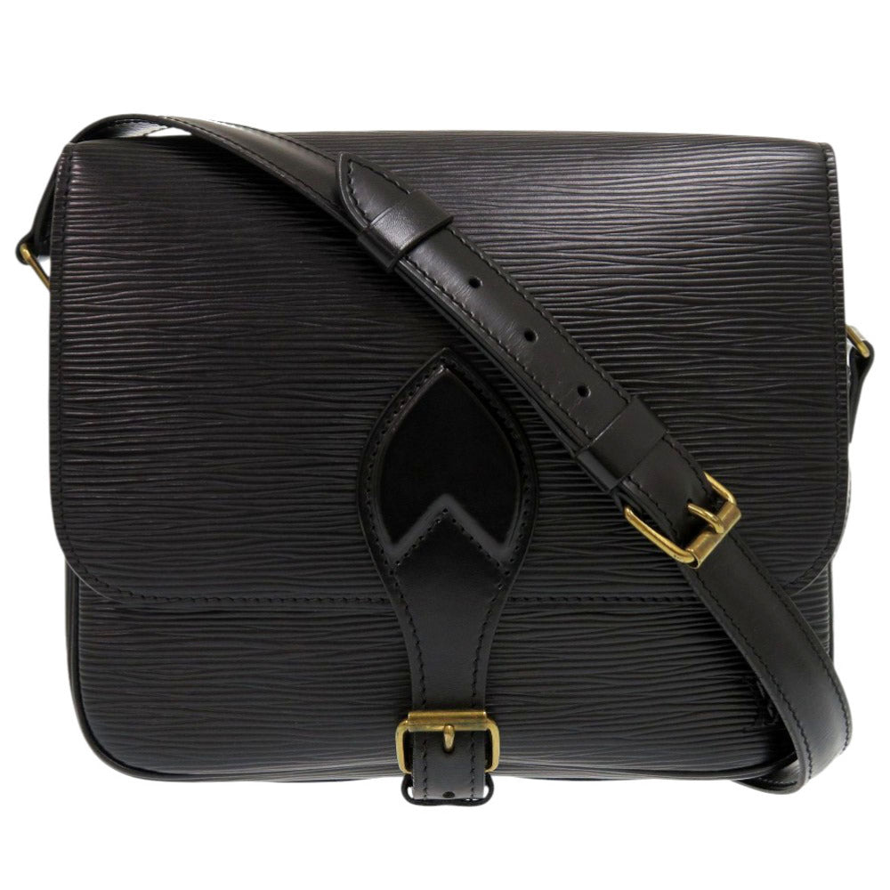 LOUIS VUITTON Shoulder Bag M52242 Epi Leather Noir Epi Cartouchiere Women Used Authentic