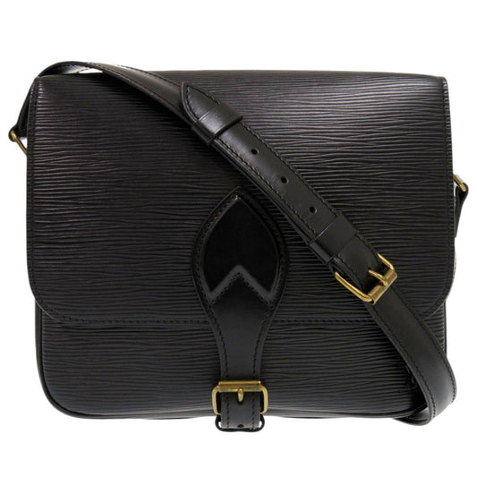 LOUIS VUITTON Shoulder Bag M52242 Epi Leather Noir Epi Cartouchiere Women Used Authentic