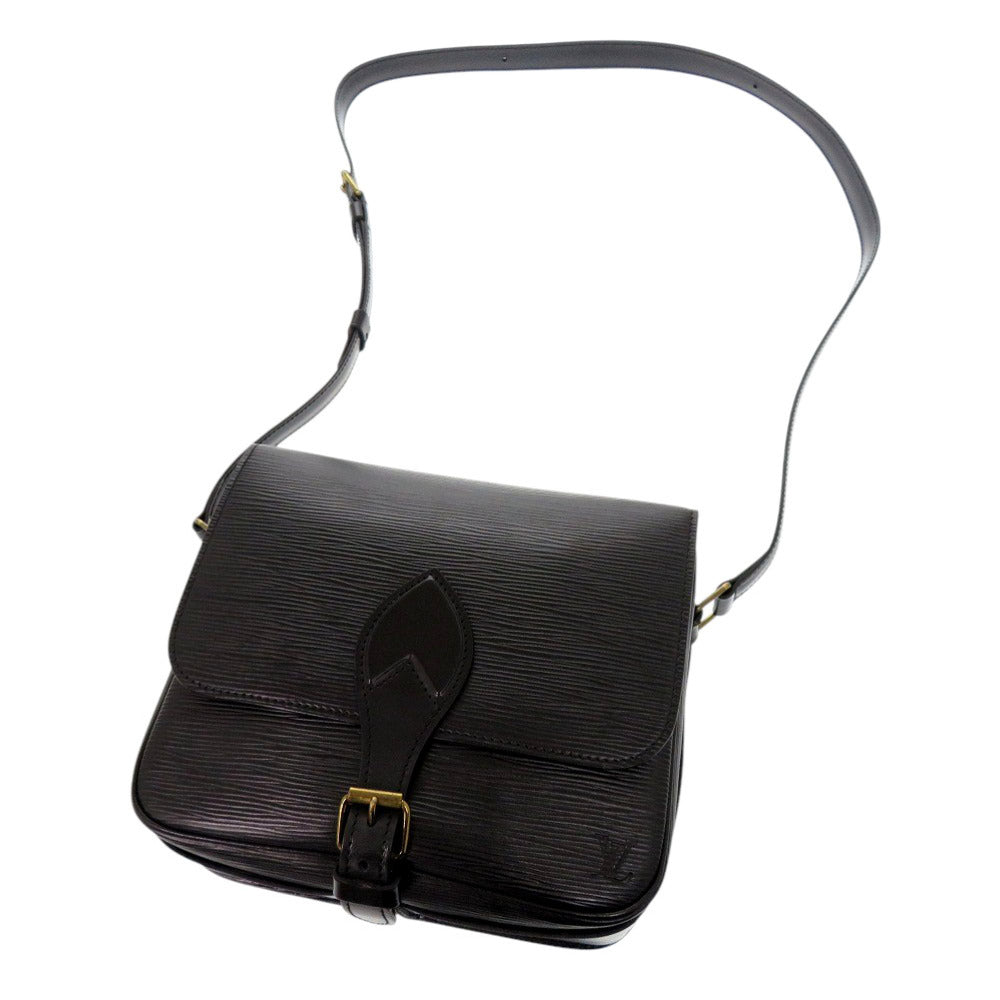 LOUIS VUITTON Shoulder Bag M52242 Epi Leather Noir Epi Cartouchiere Women Used Authentic