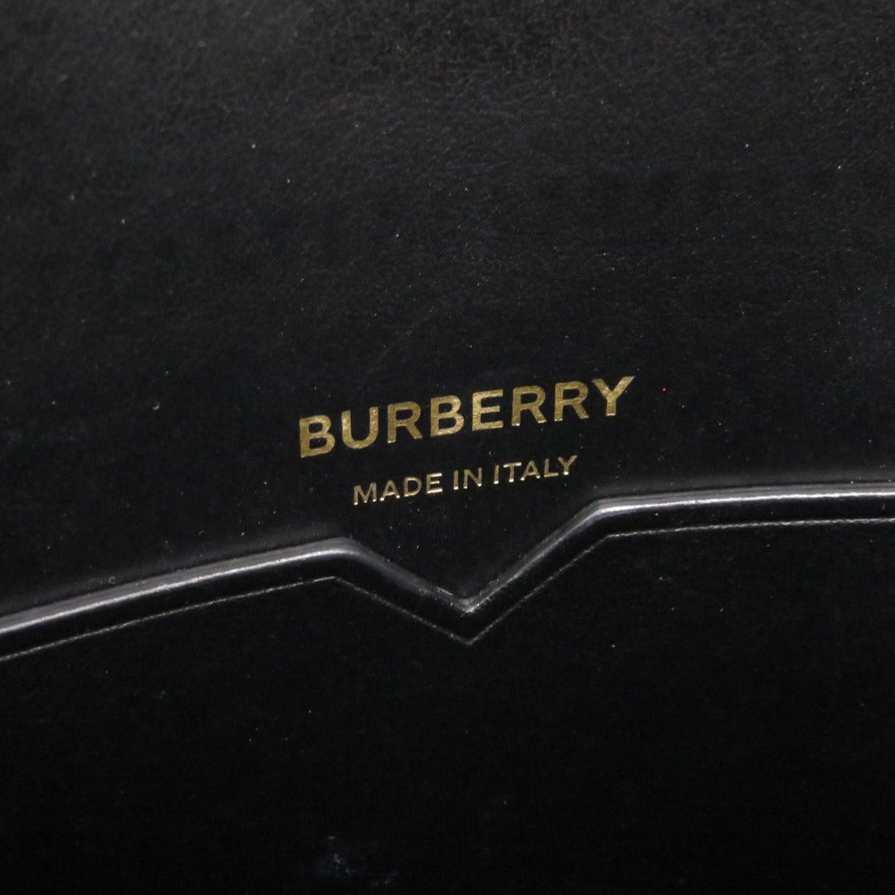 BURBERRY Handbag leather black 2WAY Women Used Authentic