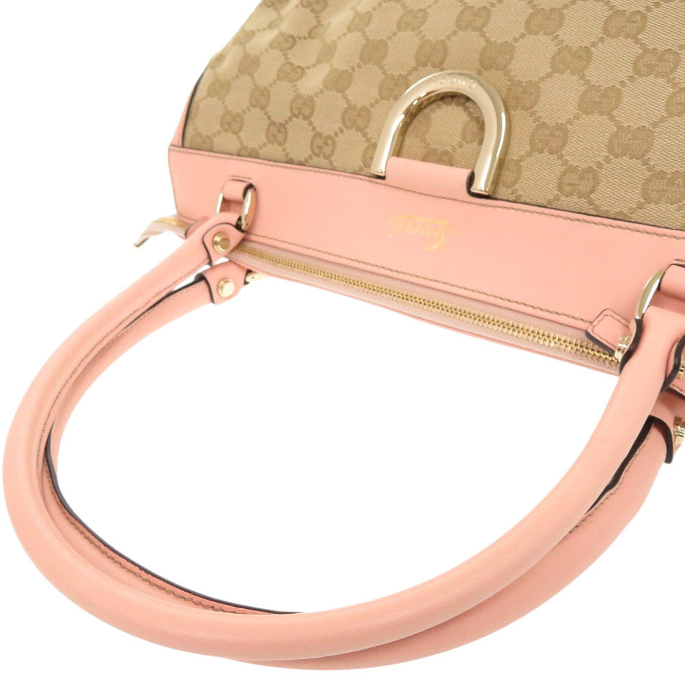 GUCCI Handbag 189831 GG canvas, leather beige Abbey Women Used Authentic