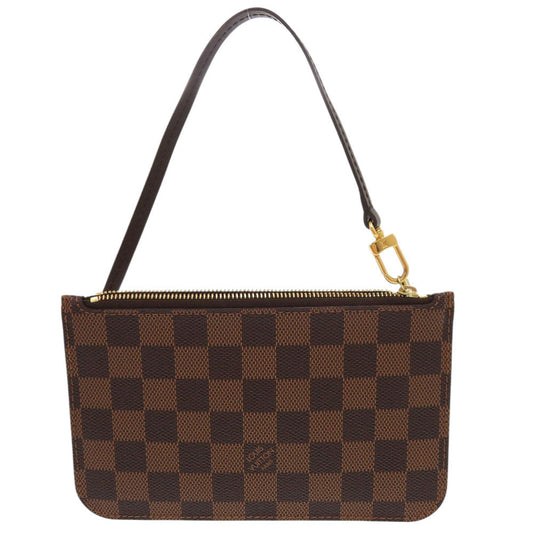 LOUIS VUITTON Pouch Damier canvas Brown Damier Neverfull Pouch for PM Women Used Authentic