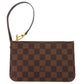 LOUIS VUITTON Pouch Damier canvas Brown Damier Neverfull Pouch for PM Women Used Authentic