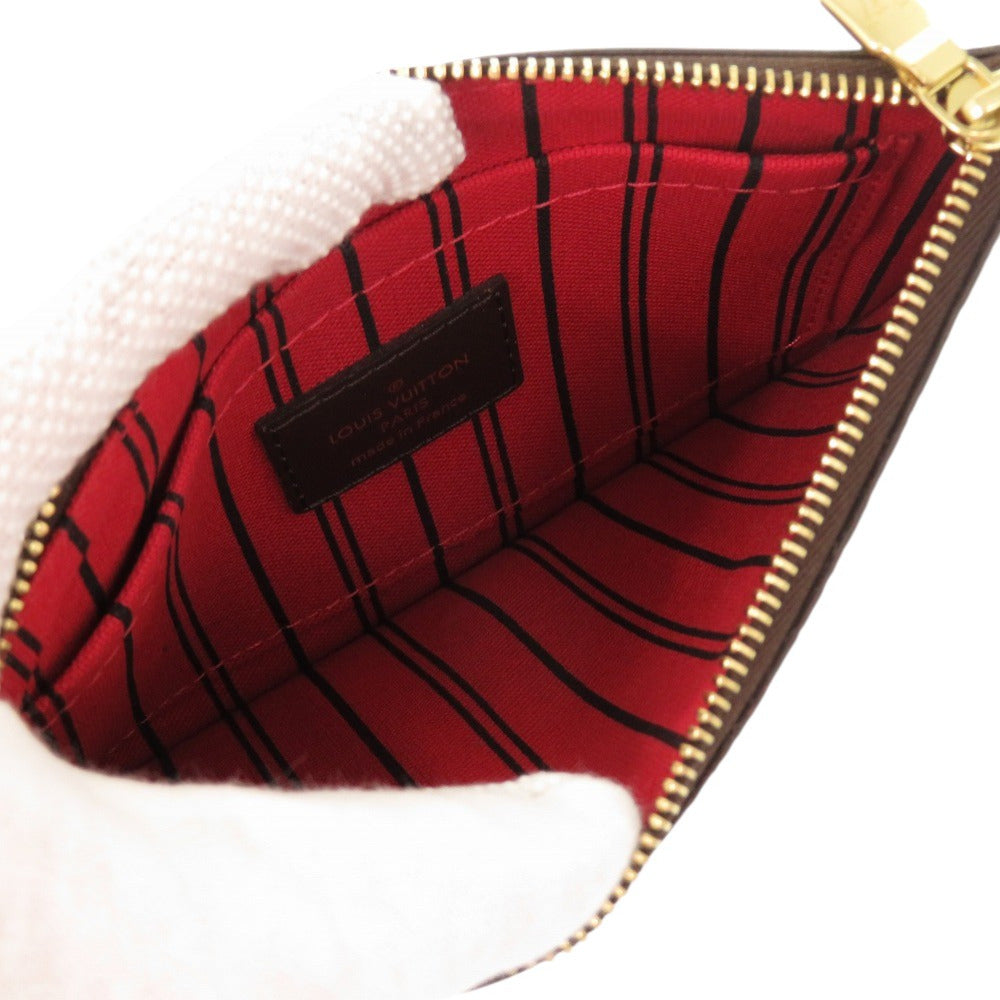 LOUIS VUITTON Pouch Damier canvas Brown Damier Neverfull Pouch for PM Women Used Authentic