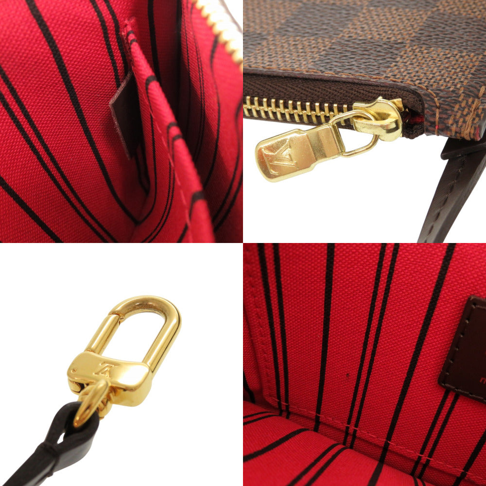 LOUIS VUITTON Pouch Damier canvas Brown Damier Neverfull Pouch for PM Women Used Authentic