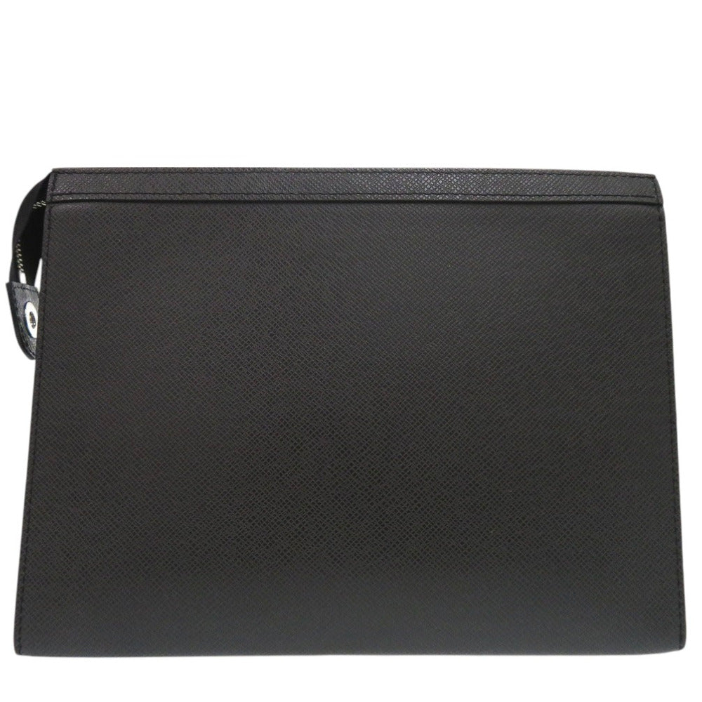 LOUIS VUITTON business bag M30547 leather black Taiga Pochette Voyage MM