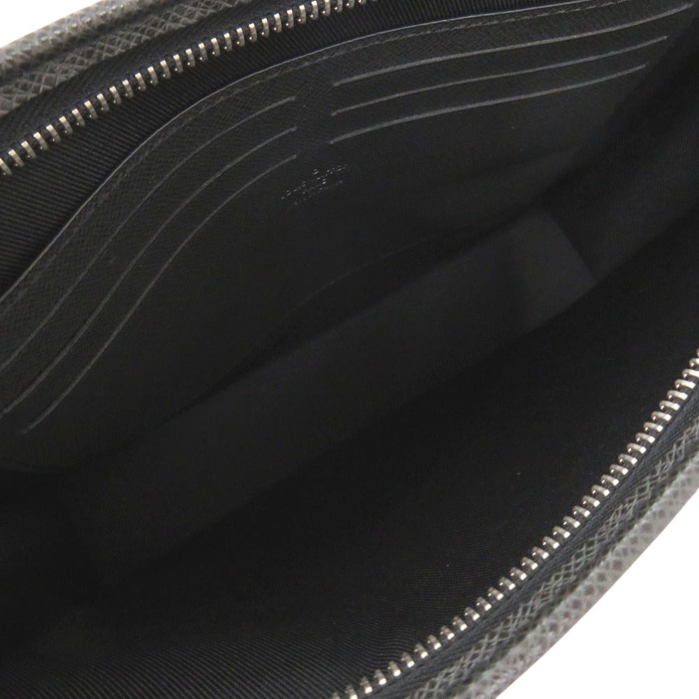 LOUIS VUITTON business bag M30547 leather black Taiga Pochette Voyage MM