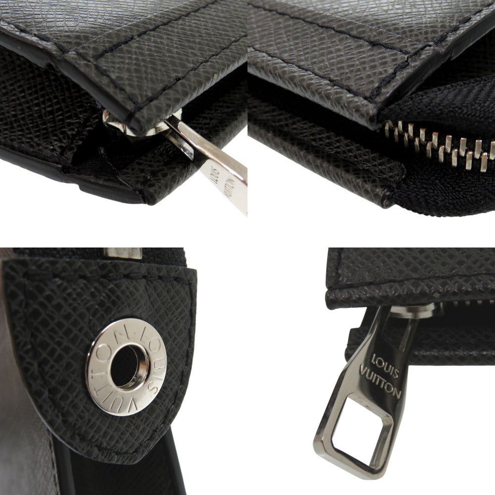 LOUIS VUITTON business bag M30547 leather black Taiga Pochette Voyage MM