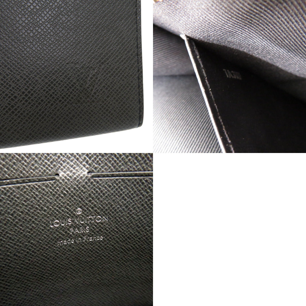 LOUIS VUITTON business bag M30547 leather black Taiga Pochette Voyage MM