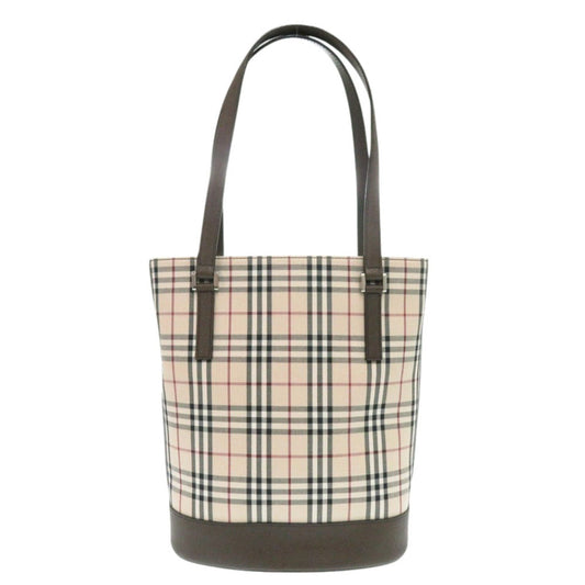 BURBERRY Tote Bag cotton beige Nova Check Women Used Authentic