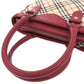 BURBERRY Handbag Leather, Canvas Red Nova Check Women Used Authentic