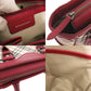BURBERRY Handbag Leather, Canvas Red Nova Check Women Used Authentic