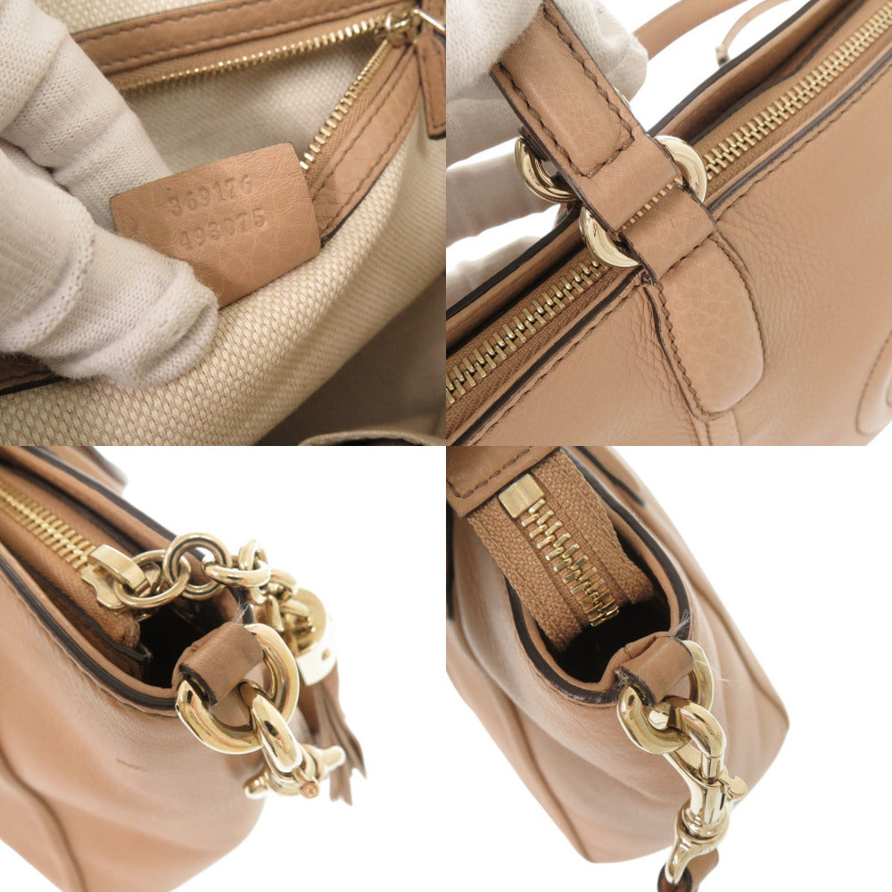 GUCCI Handbag 369176 leather pink beige Soho