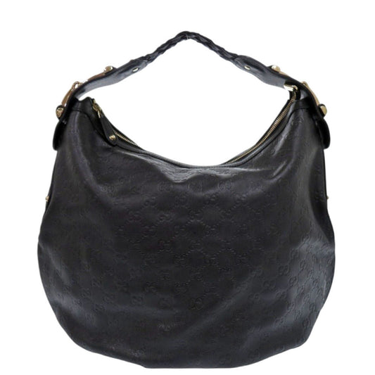 GUCCI Shoulder Bag 211986 leather black Hobo one belt