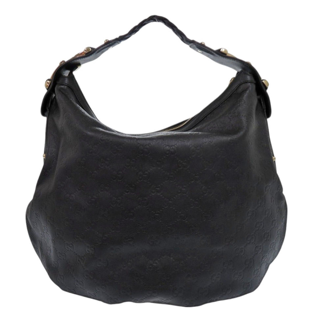GUCCI Shoulder Bag 211986 leather black Hobo one belt
