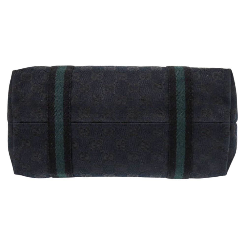 GUCCI Tote Bag 137396 canvas black GG Sherry line Women Used Authentic