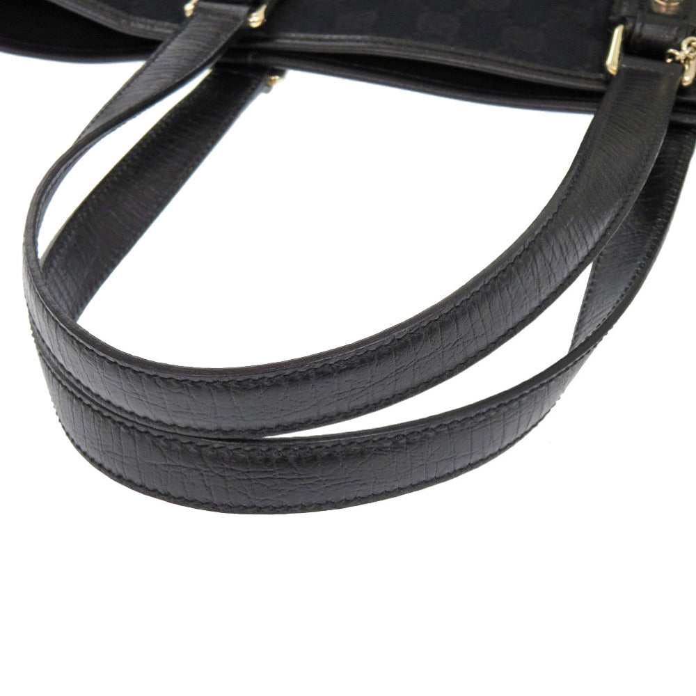 GUCCI Tote Bag 137396 canvas black GG Sherry line Women Used Authentic