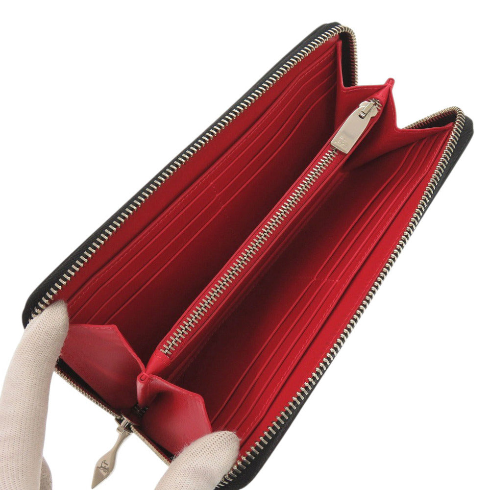 Christian Louboutin Long Wallet Purse leather Navy Flying Heart