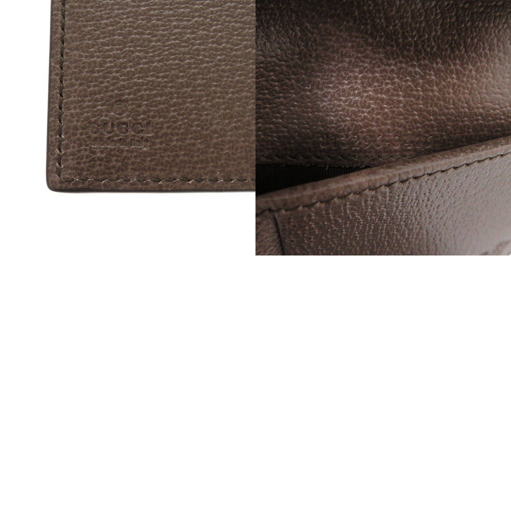 GUCCI Bifold Wallet 813296 PVC coated canvas, leather Brown GG Supreme Ophidia medium Women Used Authentic