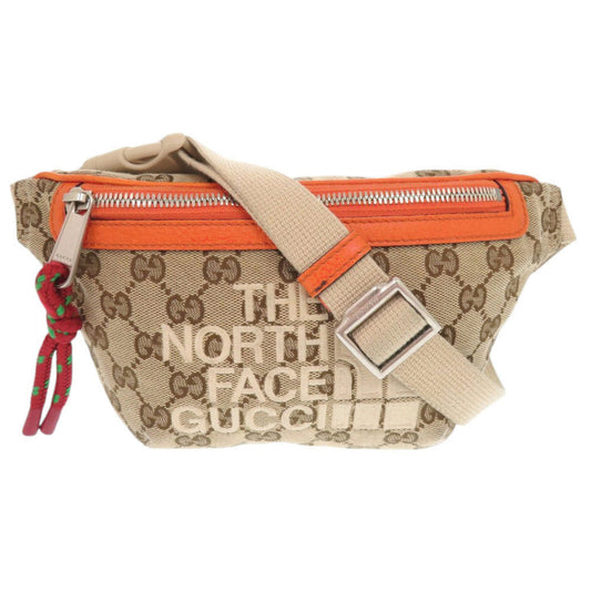 GUCCI Waist bag 650299 GG canvas, leather beige THE NORTH FACE Collaboration