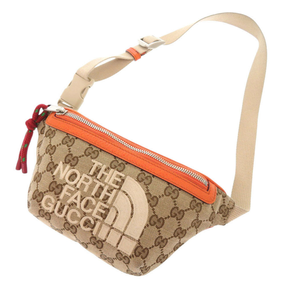 GUCCI Waist bag 650299 GG canvas, leather beige THE NORTH FACE Collaboration