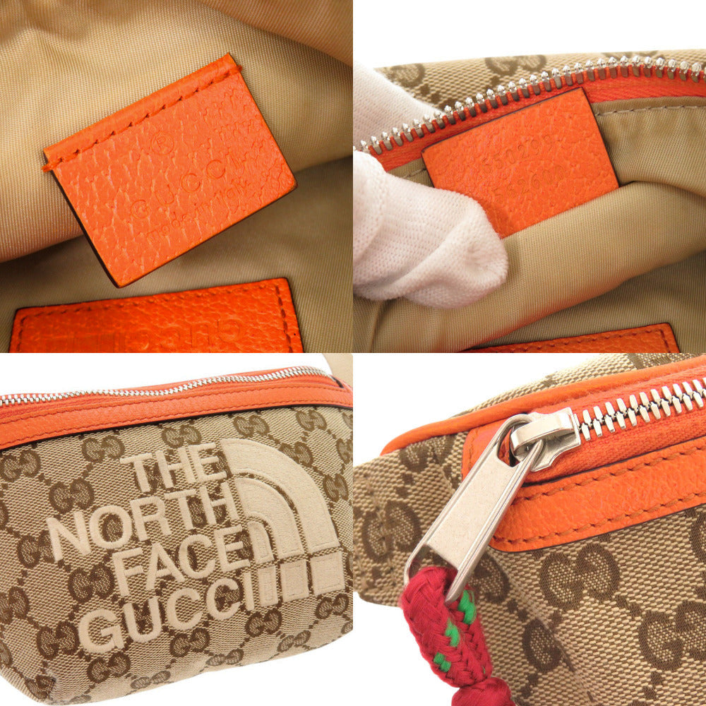 GUCCI Waist bag 650299 GG canvas, leather beige THE NORTH FACE Collaboration