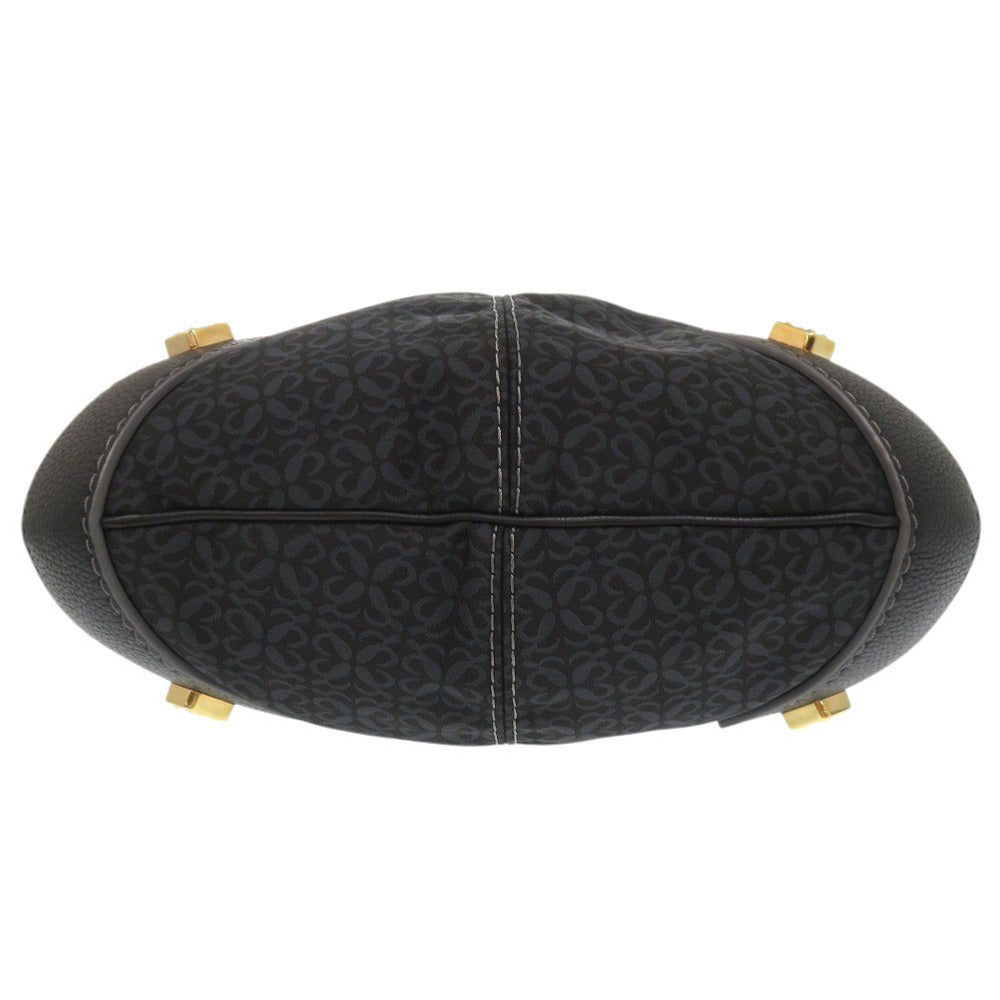 LOEWE Shoulder Bag Canvas, Leather Navy One Shoulder Bag Women Used Authentic