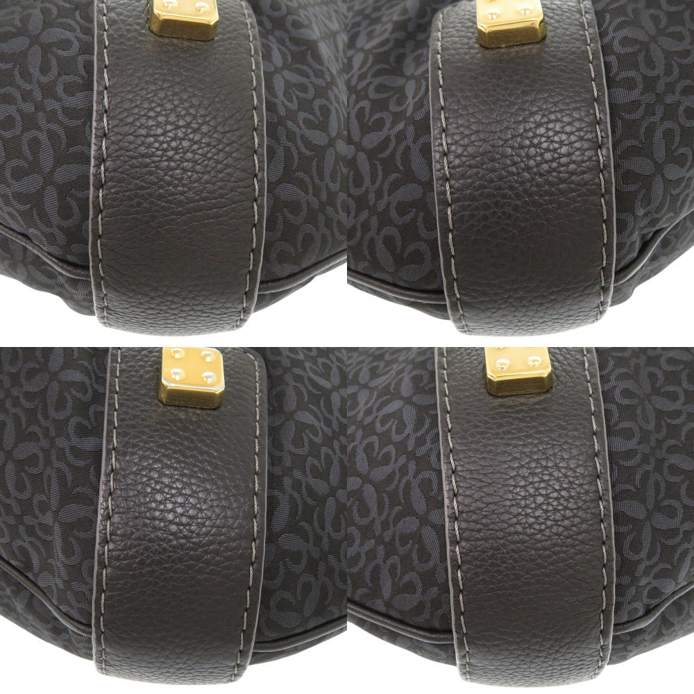 LOEWE Shoulder Bag Canvas, Leather Navy One Shoulder Bag Women Used Authentic