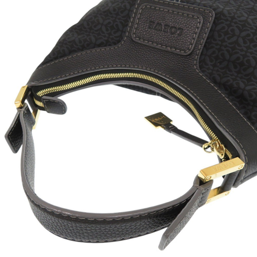 LOEWE Shoulder Bag Canvas, Leather Navy One Shoulder Bag Women Used Authentic