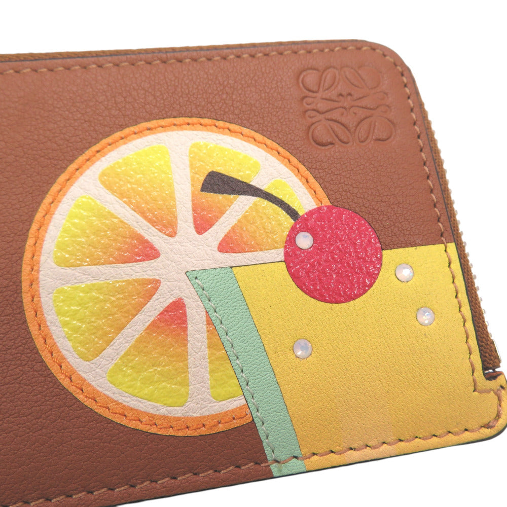 LOEWE Coin case 62208 leather multicolor Coin card holder Cocktail Paula's Ibiza Women Used Authentic