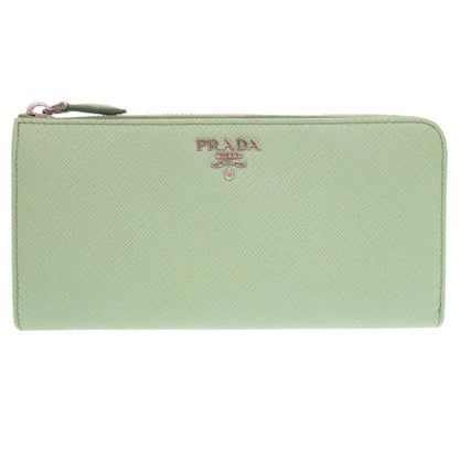 PRADA Long Wallet Purse leather green
