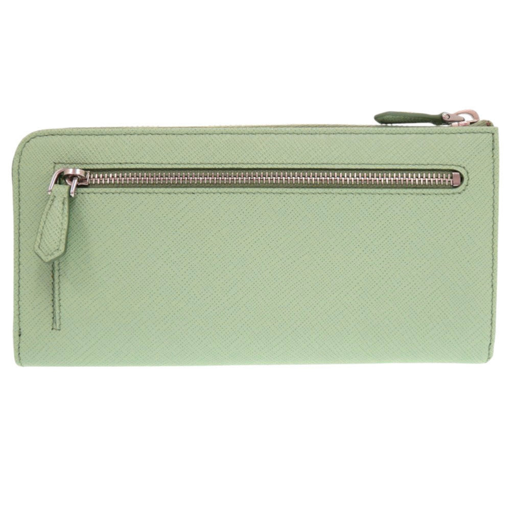 PRADA Long Wallet Purse leather green
