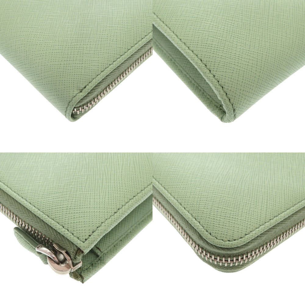 PRADA Long Wallet Purse leather green